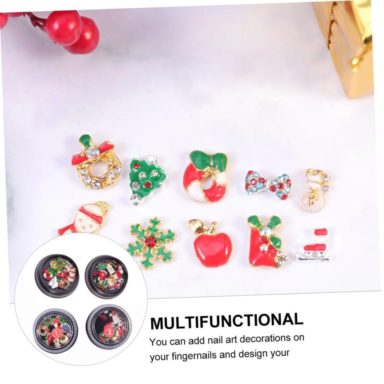 Украшения для ногтей Тип FRCOLOR Рождественский, снежинки, стразы для маникюра, фото №9