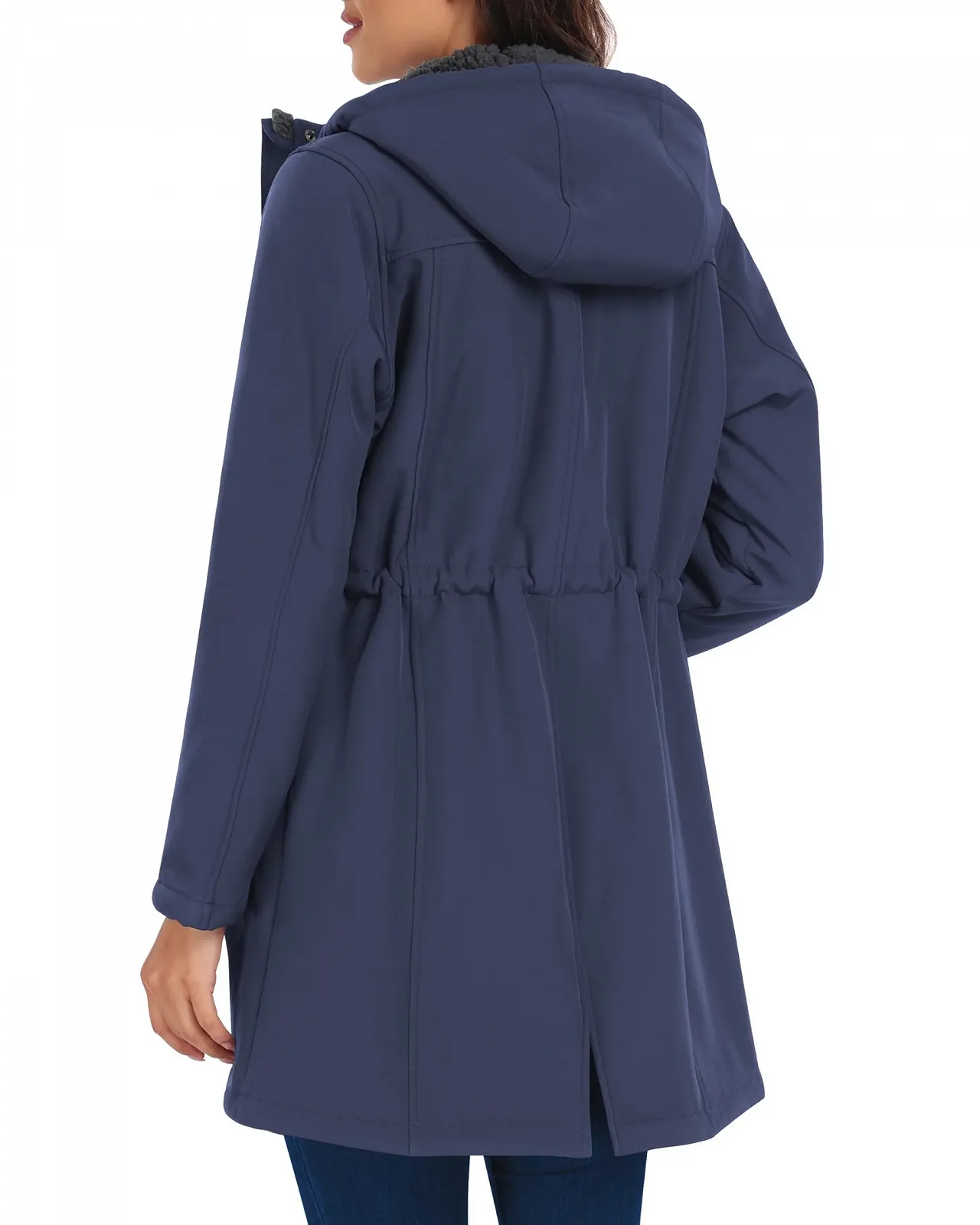 Женская флисовая теплая длинная куртка Softshell, фото №3