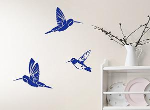 Набір наклейок на стіну Grandora Hummingbirds Колібрі W695 3 шт. Золотистий - Фото 1