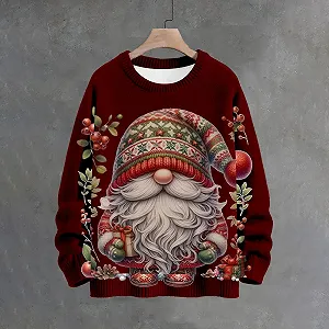 Рождественский свитшот HUIFUAO с принтом Санты для женщин, с длинными рукавами synthetic.ua - Фото 1