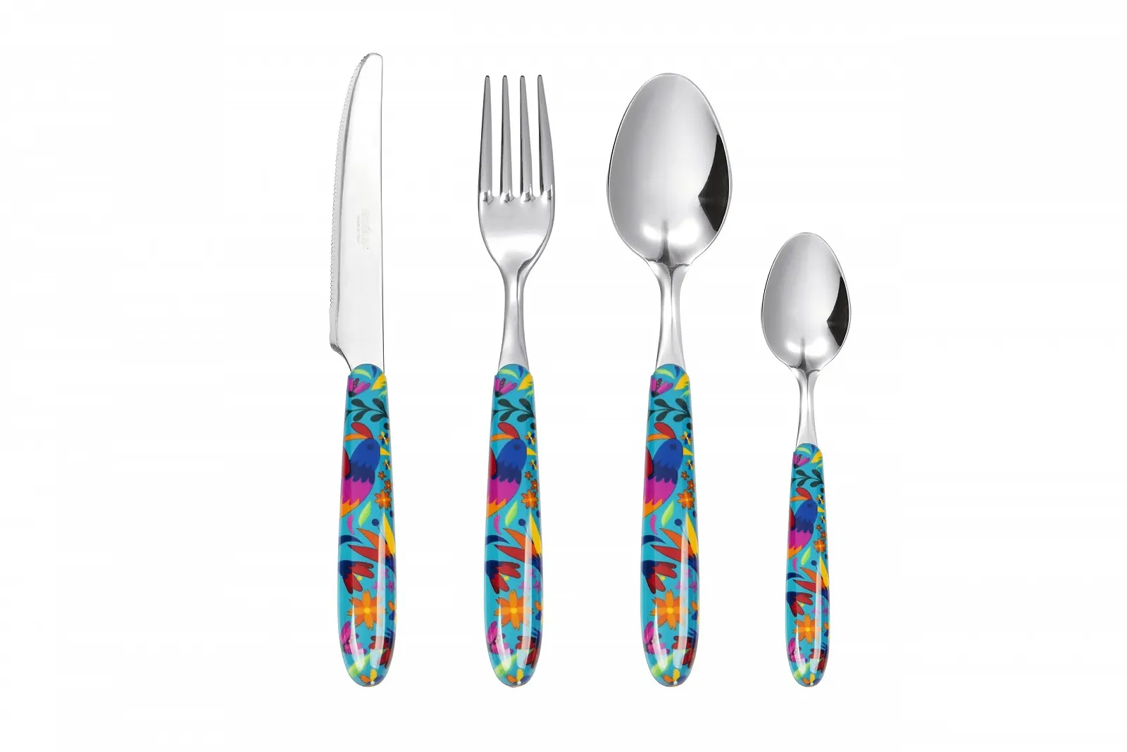 Набор столовых приборов Excelsa Mexican Flower 24 предмета, нержавеющая сталь, пластиковая ручка, фото №8