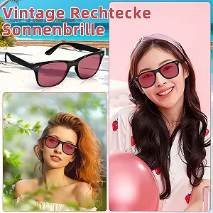 Солнцезащитные очки Вечеринка Sweetone Набор 8 шт Прямоугольные Неон Ретро Розовый цвет synthetic.ua - Фото 1