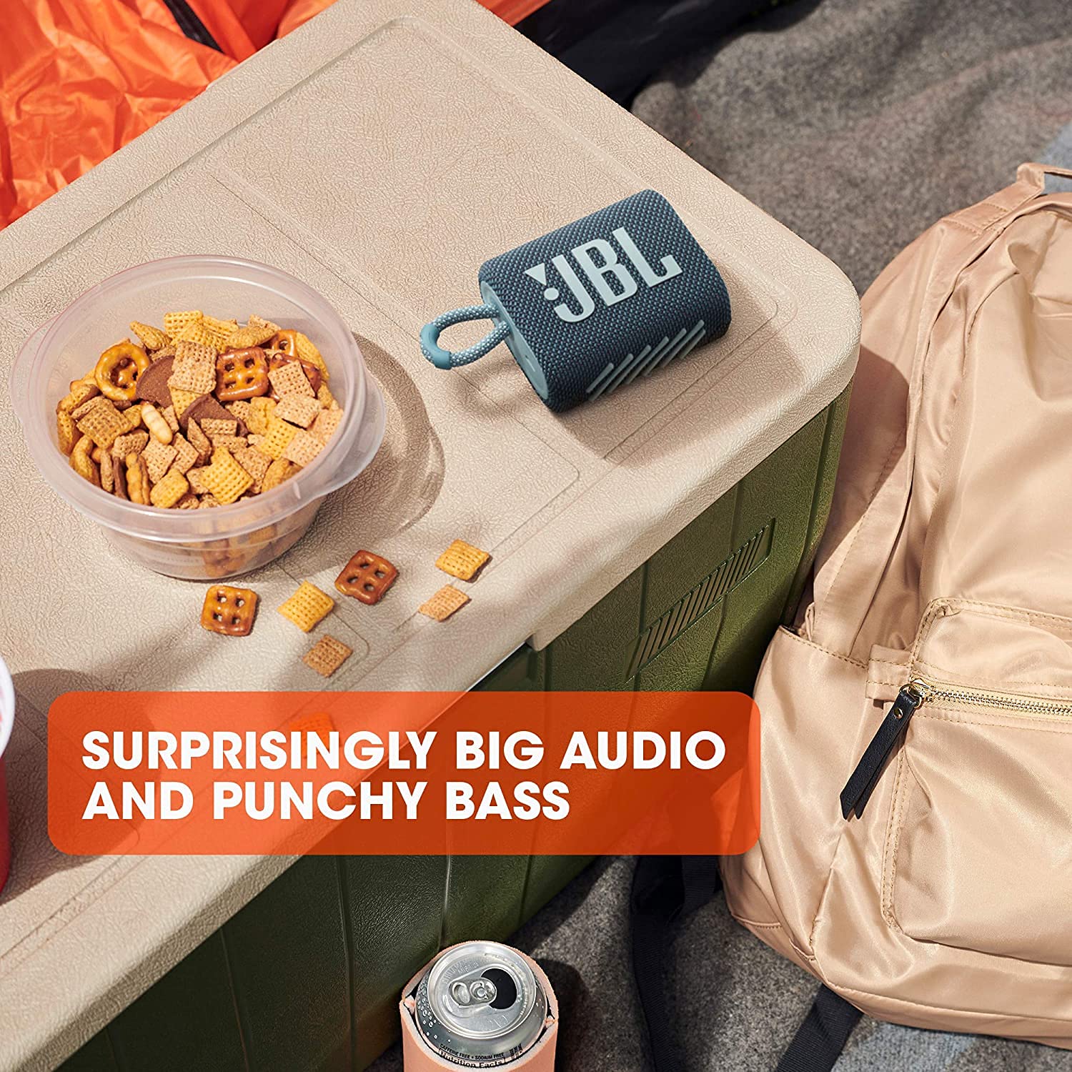 Портативна колонка JBL Go 3 Bluetooth IP67 Водонепроникна Брудозахищена Білий, фото №4