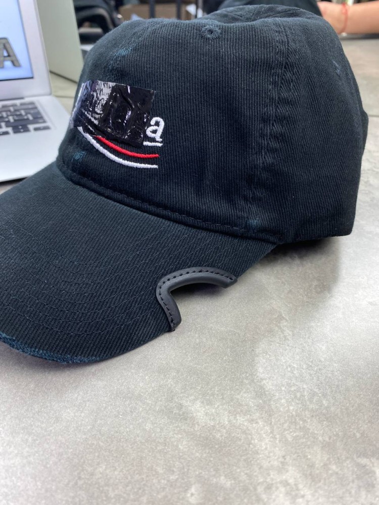 Кепка черная Balenciaga Gaffer gu579, фото №4