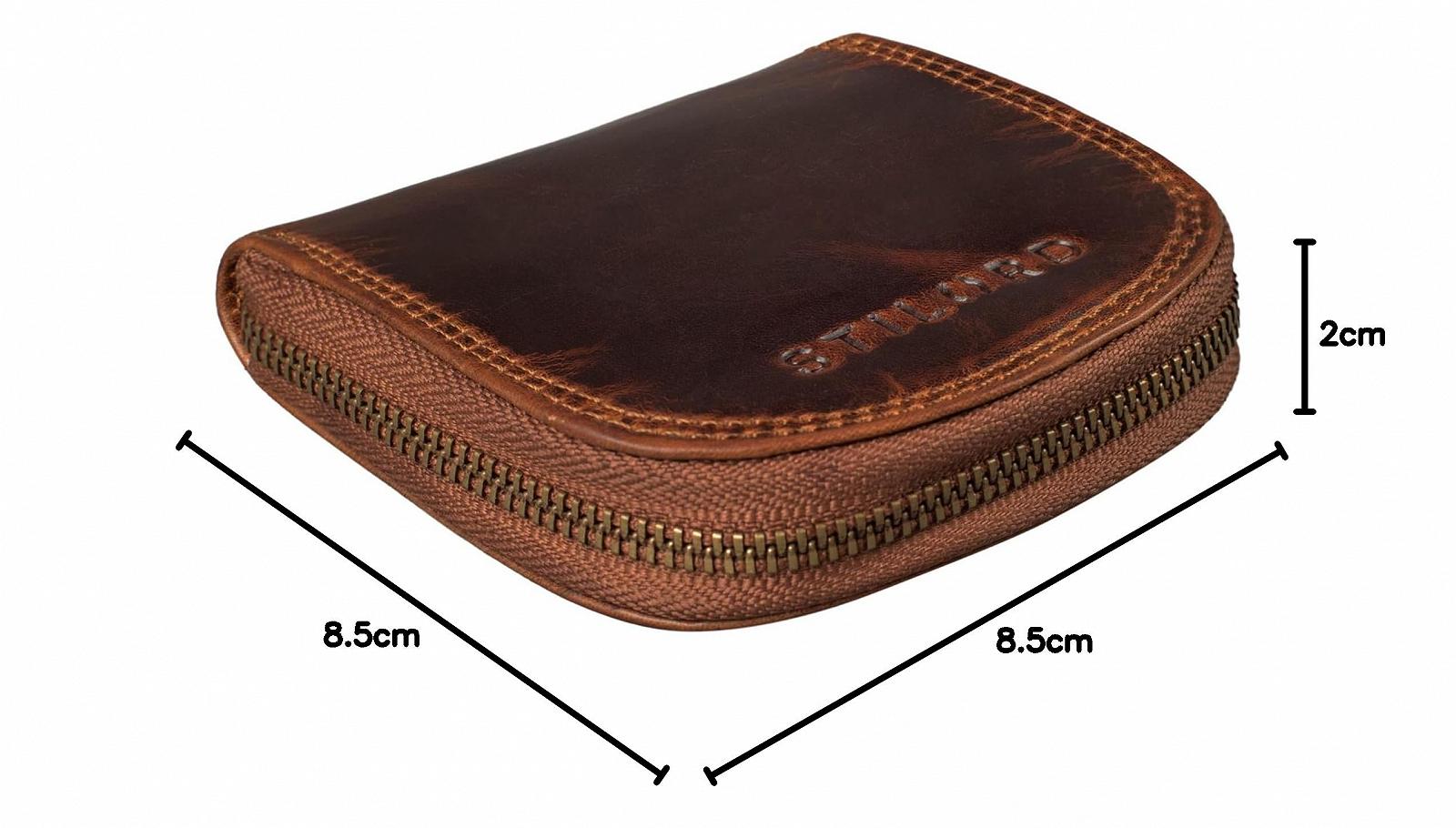 Кошелек для монет STILORD Cash Viennese Box из винтажной кожи, на молнии, тонкий мини-кошелек, маленький кошелек-шейкер, из натуральной кожи, фото №8