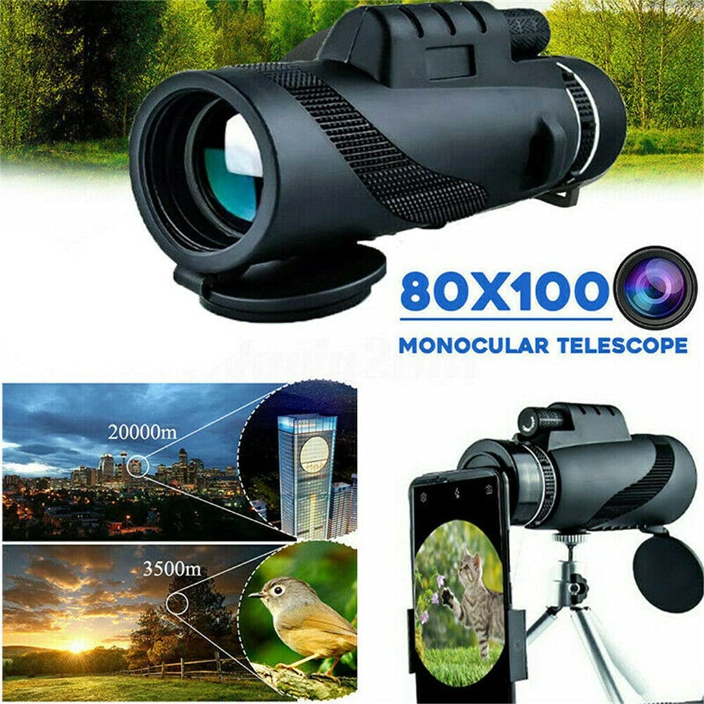 Монокуляр DERBUT 80 x 100 Super Zoom Монокулярний Телескоп Spyglass Prism Wide Angle HD Handheld Телескоп з телефонним штативом Area Camping, фото №3