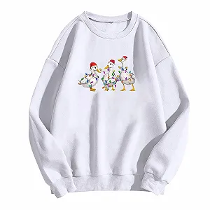 Рождественский Женский Свитшот Уютный Пуловер Повседневный Осенний Модный Свитшот с Принтом Спортивный Свитшот для Женщин - Фото 1