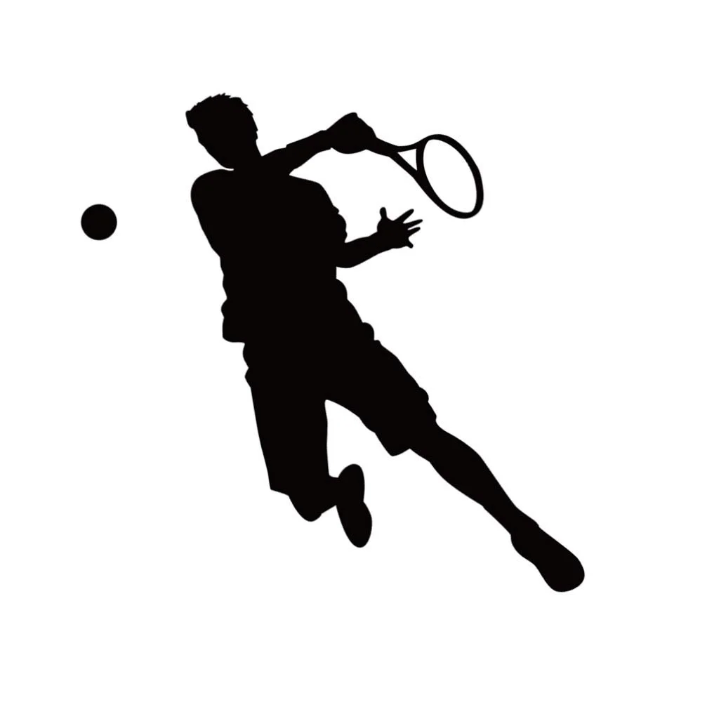 Наклейка на стіну BESPORTBLE Тенісист Вінілова Чорна, фото №3