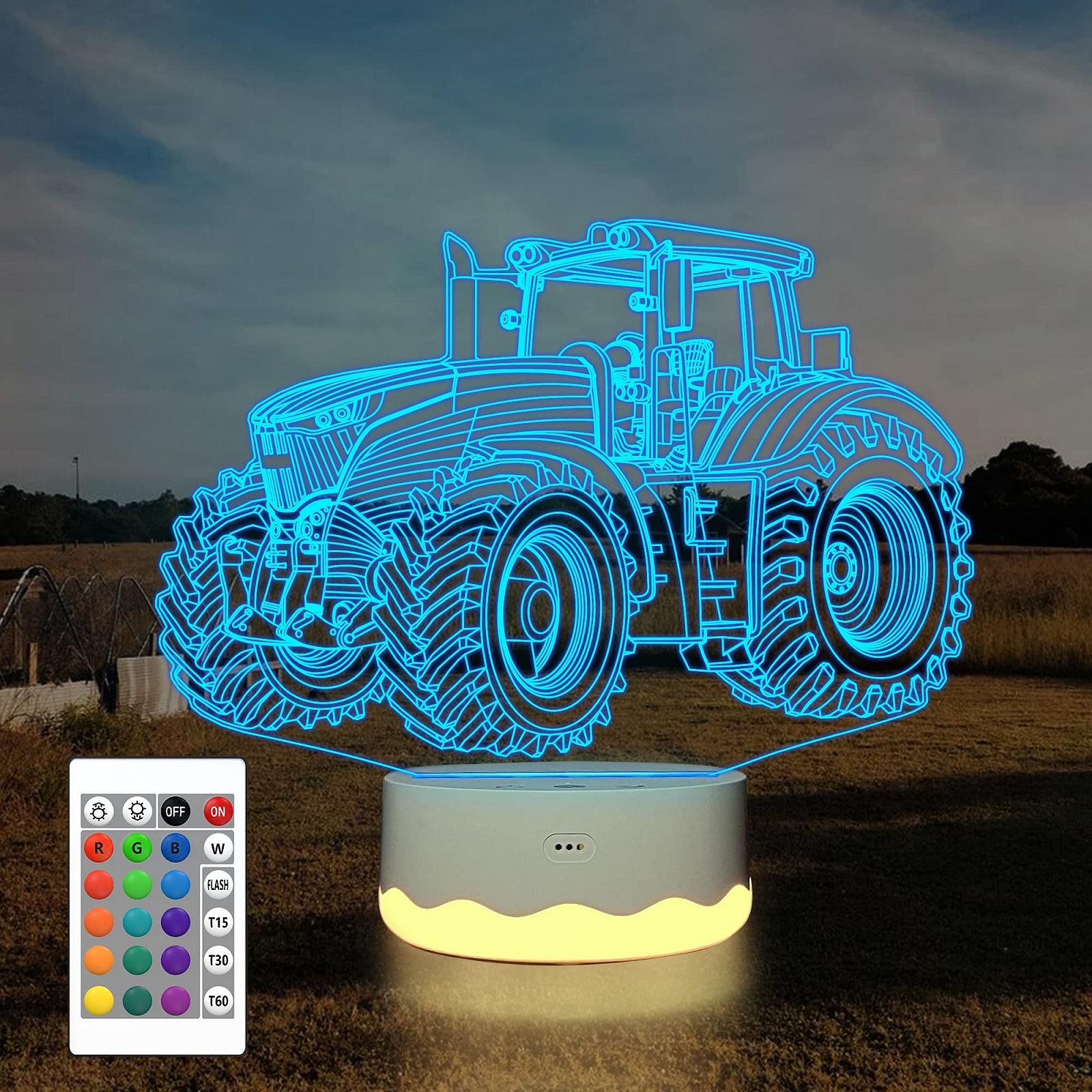 Лампа Attivolife Truck 3D Illusions Tractor 16 Colour Changing Dimmable Hologram Lighting USB Charging, фото №1