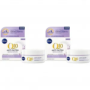 Денний крем Nivea Q10 заспокійливий проти зморшок для чутливої шкіри SPF 15 50 мл (2 шт. в упаковці) - Фото 1