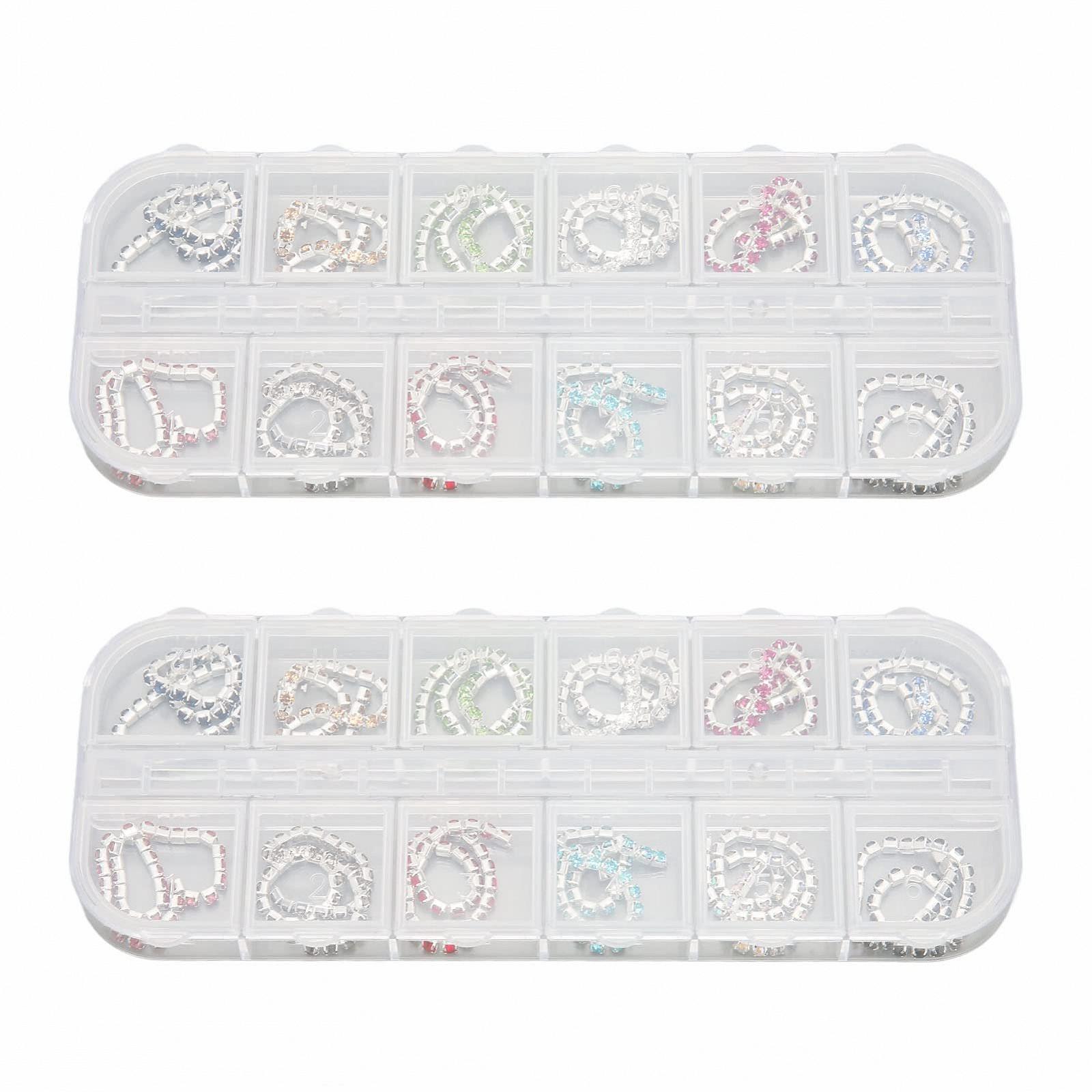 3D Набор Цепочек для ногтей, 3D Разноцветные Подвески для ногтей, 24 Полоски Жемчужных Страз для украшения ногтей, Цепочки со стразами для дизайна ногтей своими руками, фото №1