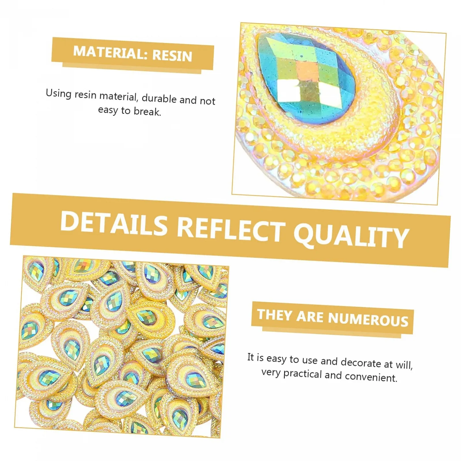 Набор Стразы Lurrose Набор 1 Капли из смолы в форме павлина для модных аксессуаров, фото №7