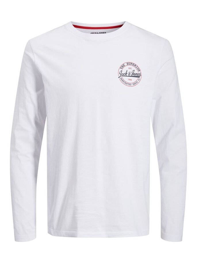 Футболка Jack&Jones JJBRAT TEE LS 12200518 белая XL, фото №5