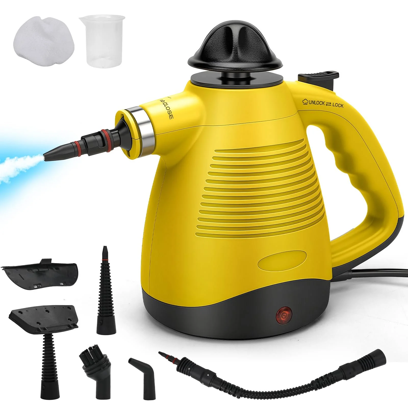 Ручний пароочисник 1050 Вт 450 мл 3.5 бар 8 аксесуарів 2 м кабель, фото №1 Ручний пароочисник 1050 Вт 450 мл 3.5 бар 8 аксесуарів 2 м кабель, фото №1