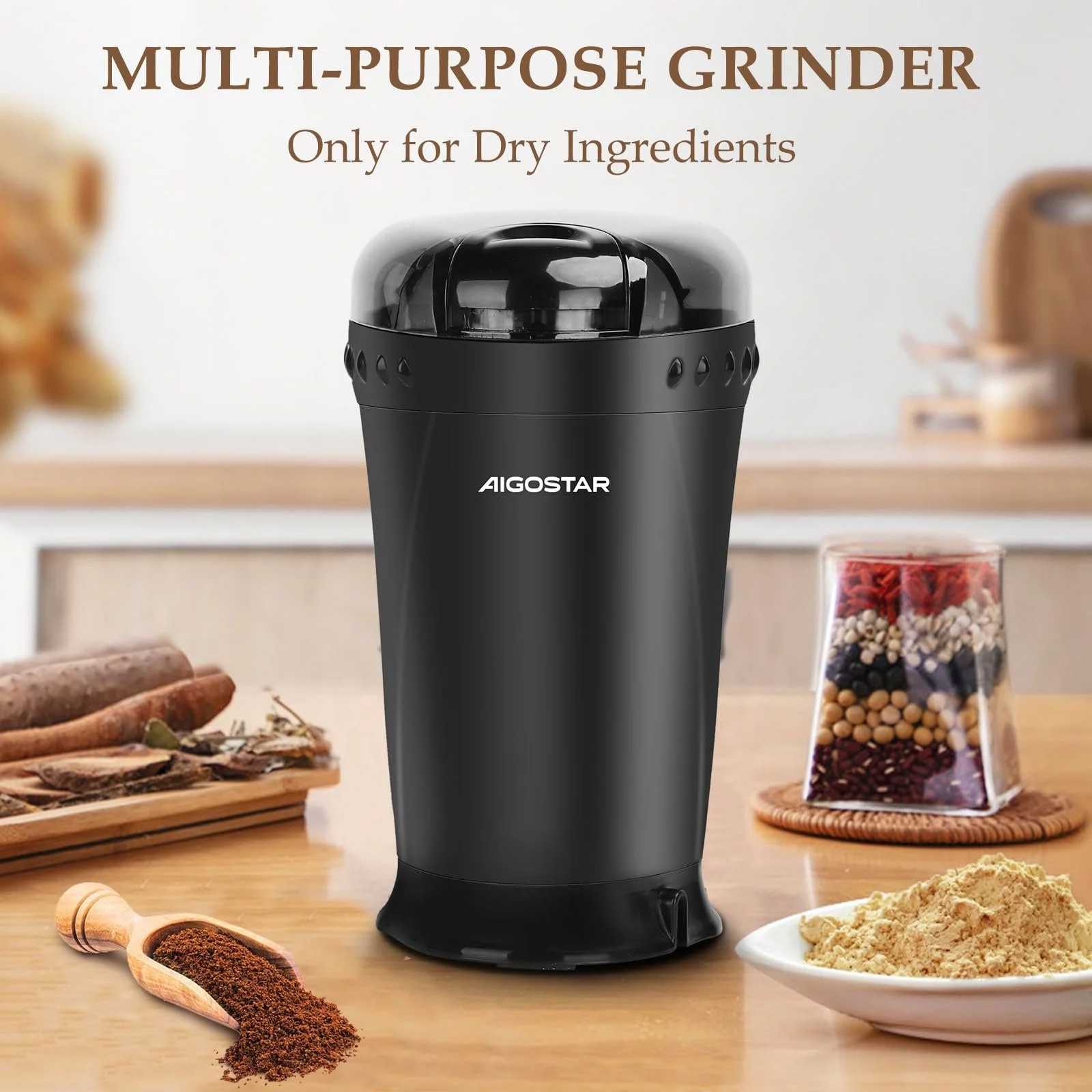 Електрична кавомолка Aigostar Регульований ступінь помелу, фото №8