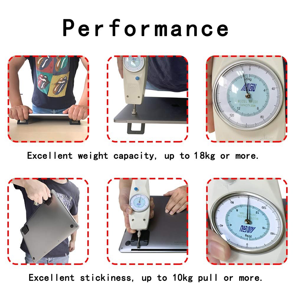 Подставка для ноутбука складная невидимая охлаждающая мини подкладка клейкие подушечки для ноутбука MacBook и Bluetooth клавиатуры, фото №4