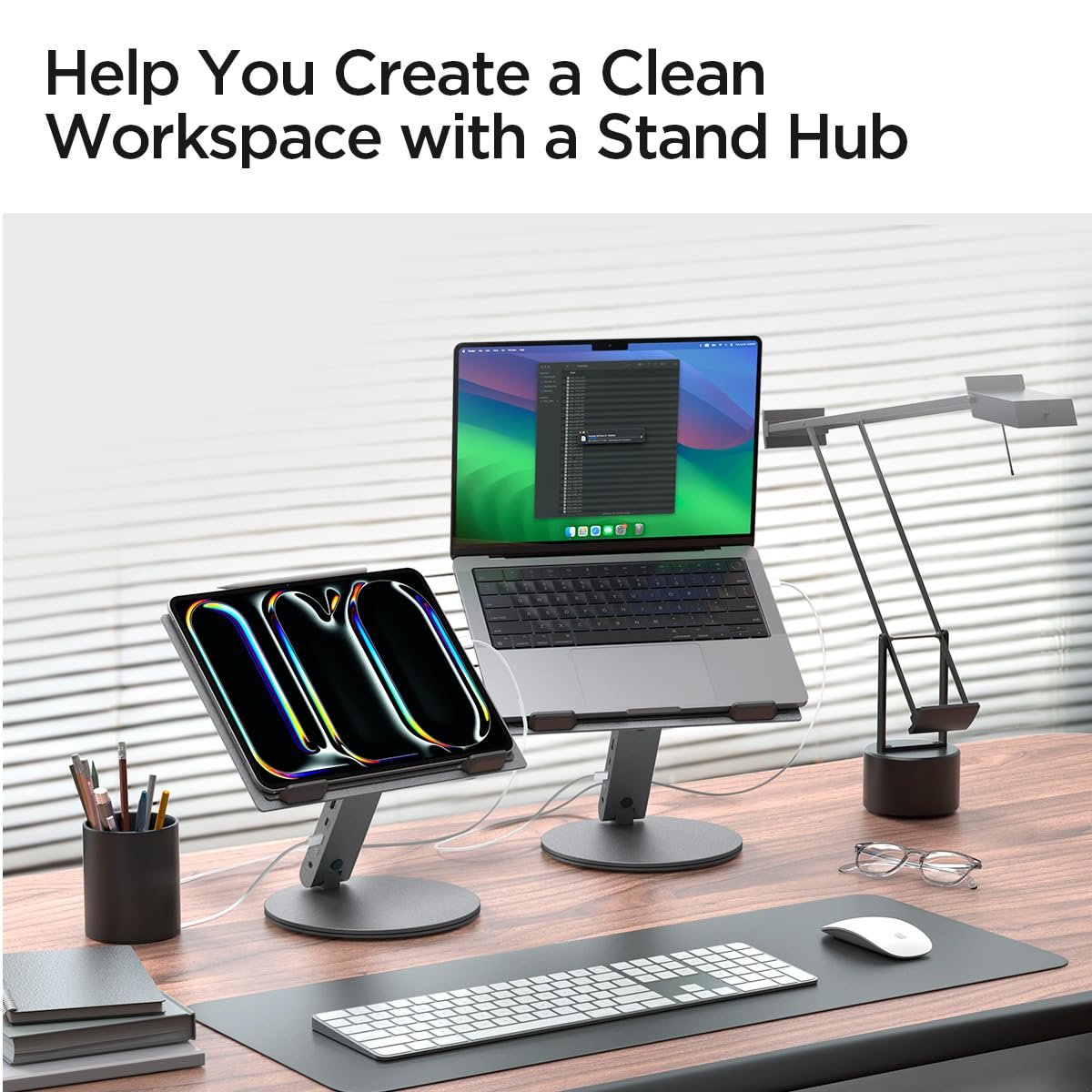 Подставка для ноутбука Spigen ArcDock 6-в-1 с док-станцией Серый космос, фото №4 Подставка для ноутбука Spigen ArcDock 6-в-1 с док-станцией Серый космос, фото №4