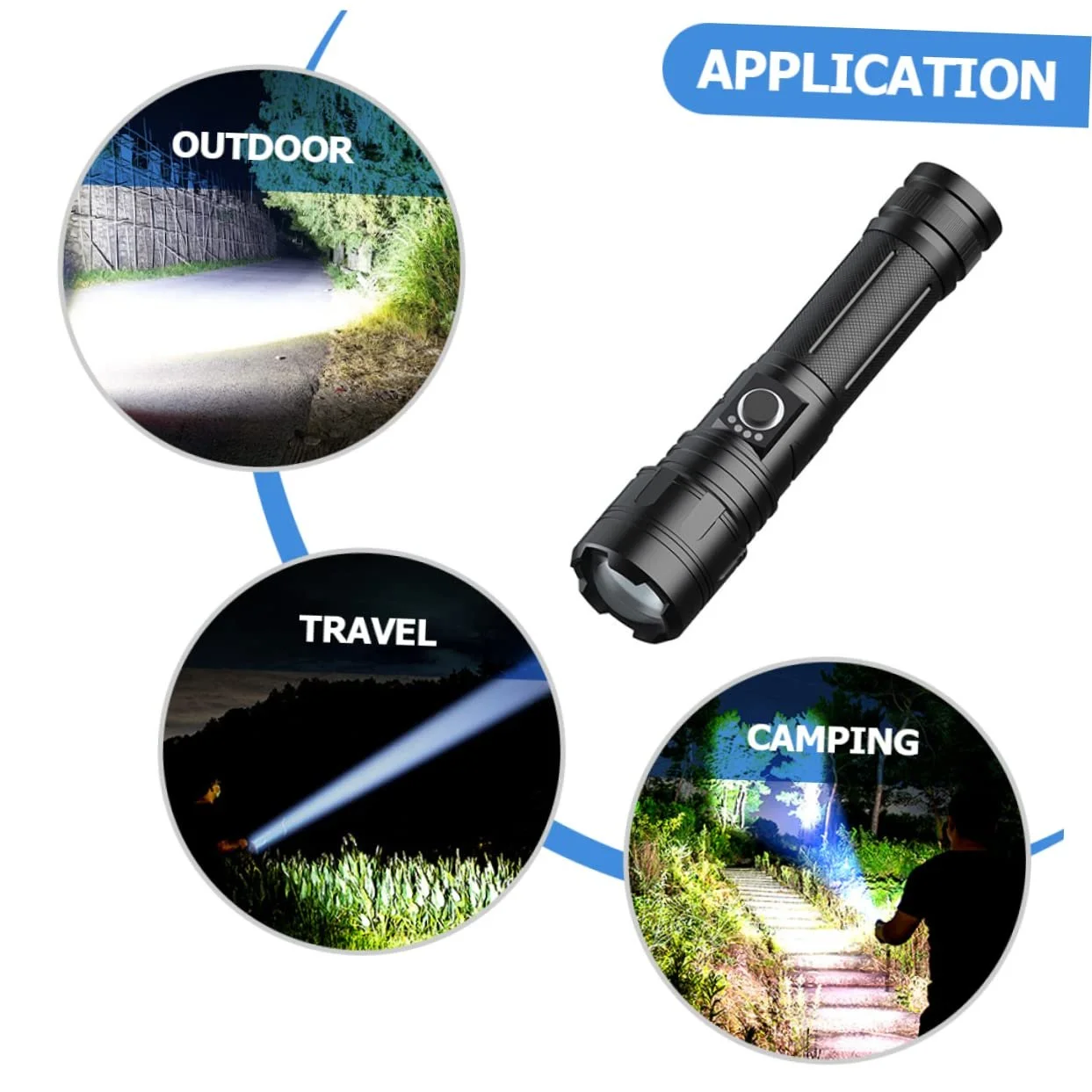 Ліхтар Gadpiparty Перезаряджуваний P50 Алюмінієвий сплав, фото №2