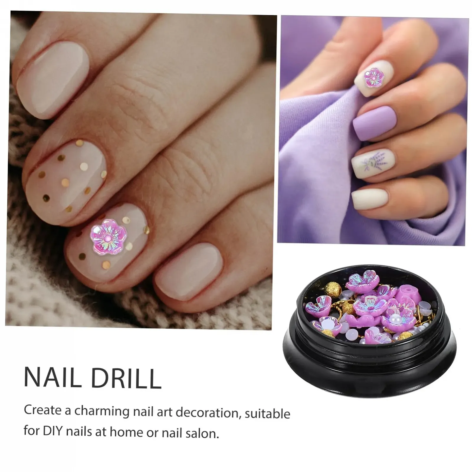 Подвески для декора ногтей FRCOLOR, цветок, цинковый сплав и смола, фото №5