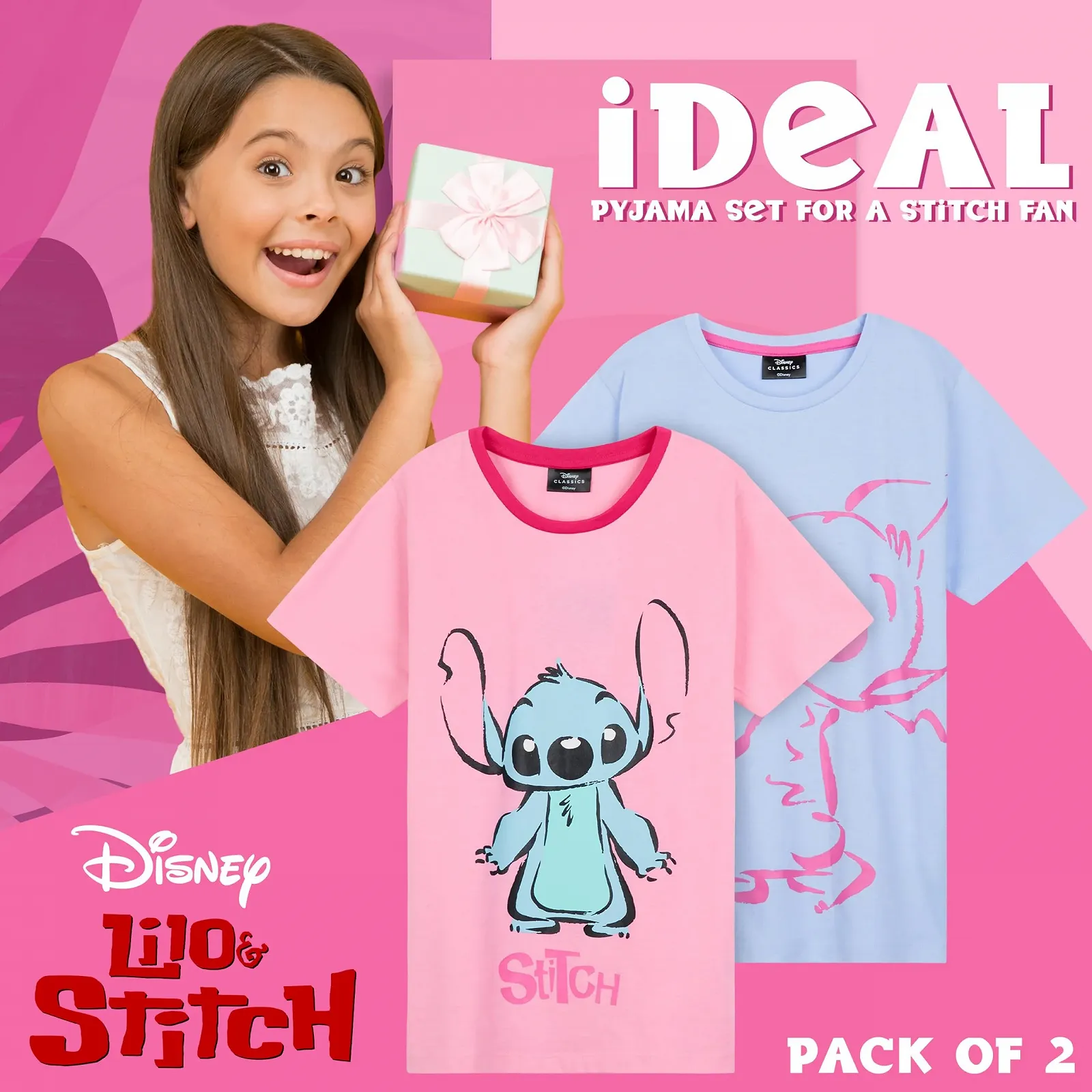 Піжама Disney Stitch для дівчат, футболка з короткими рукавами та шорти - Stitch Things, фото №3 Піжама Disney Stitch для дівчат, футболка з короткими рукавами та шорти - Stitch Things, фото №3