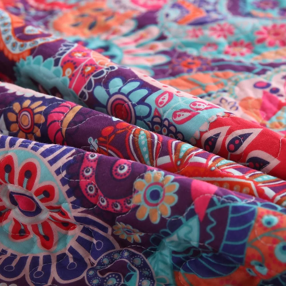 Покрывало Хлопок VISIMISI Цветочный Paisley Богемный Красный Чудесный узор Размер Queen, фото №8 Покрывало Хлопок VISIMISI Цветочный Paisley Богемный Красный Чудесный узор Размер Queen, фото №8