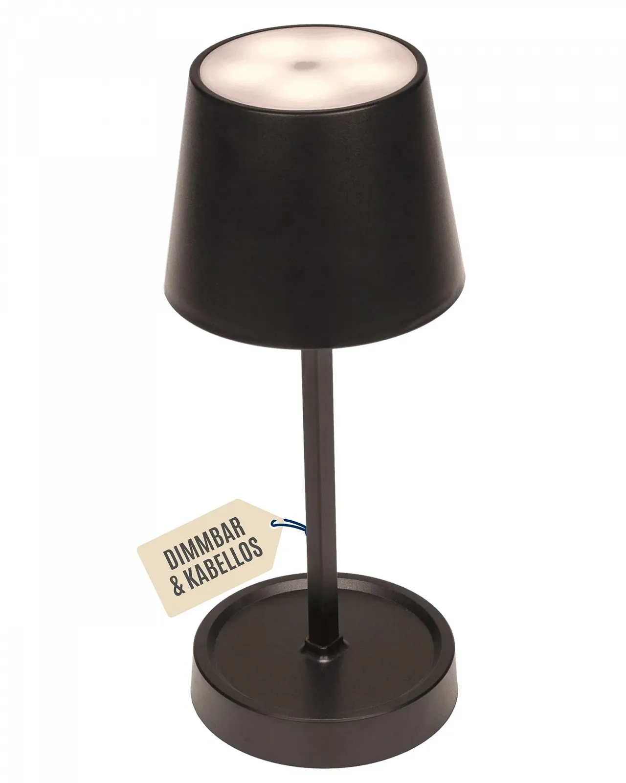 Настільна лампа Out of the blue LED 26 x 10.5 см, пластикова, 3 рівні яскравості, з USB-кабелем та акумулятором, чорна, фото №1