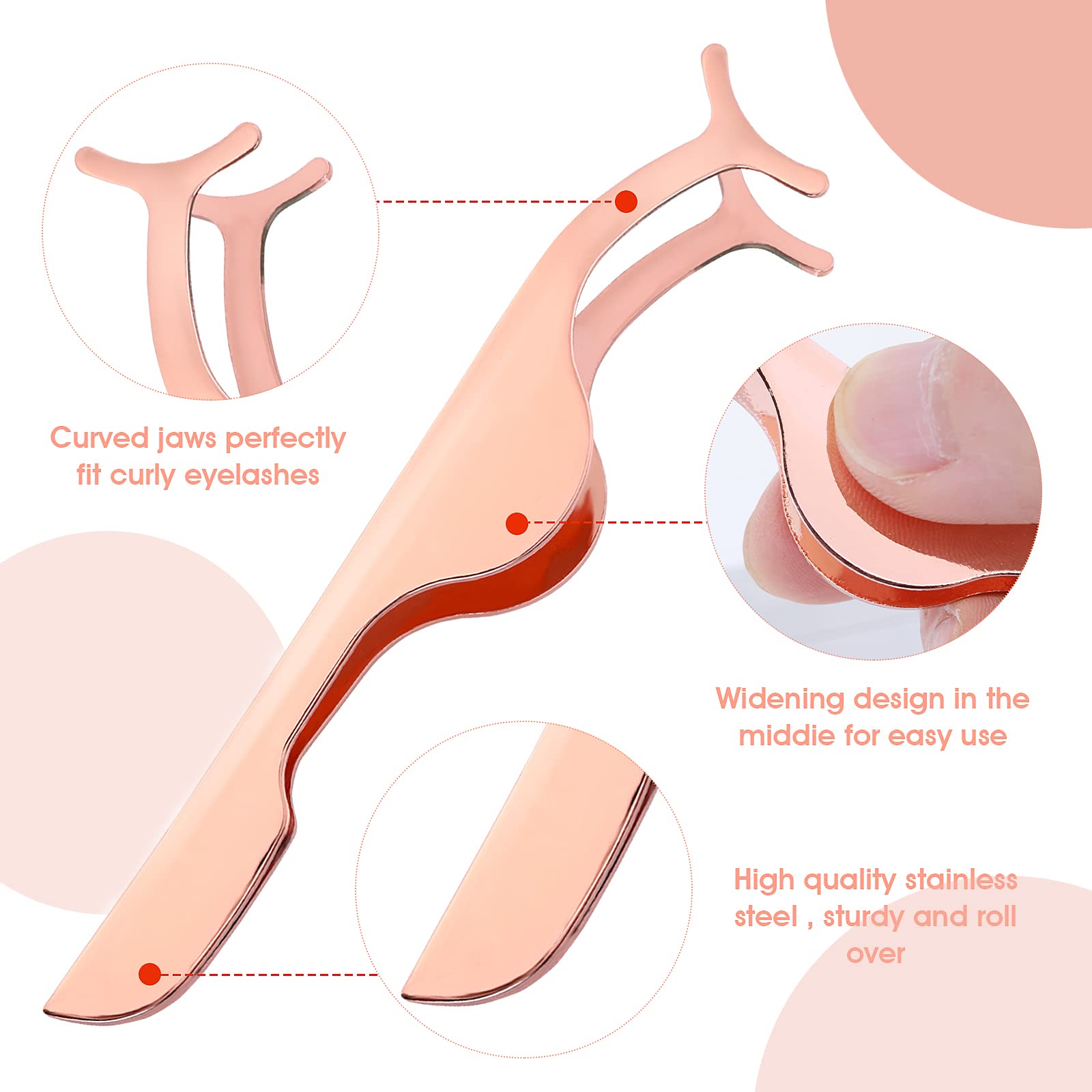 Аплікатор WLLHYF Eyelash Applicator для накладних вій DIY із нержавіючої сталі Рожеве золото, фото №5