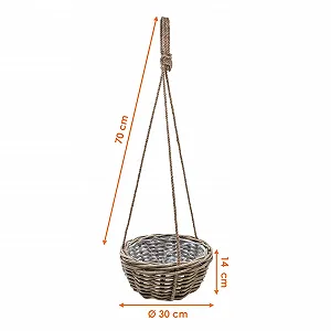 Корзина подвесная Rattan shabby chic 30 см натуральный synthetic.ua - Фото 1