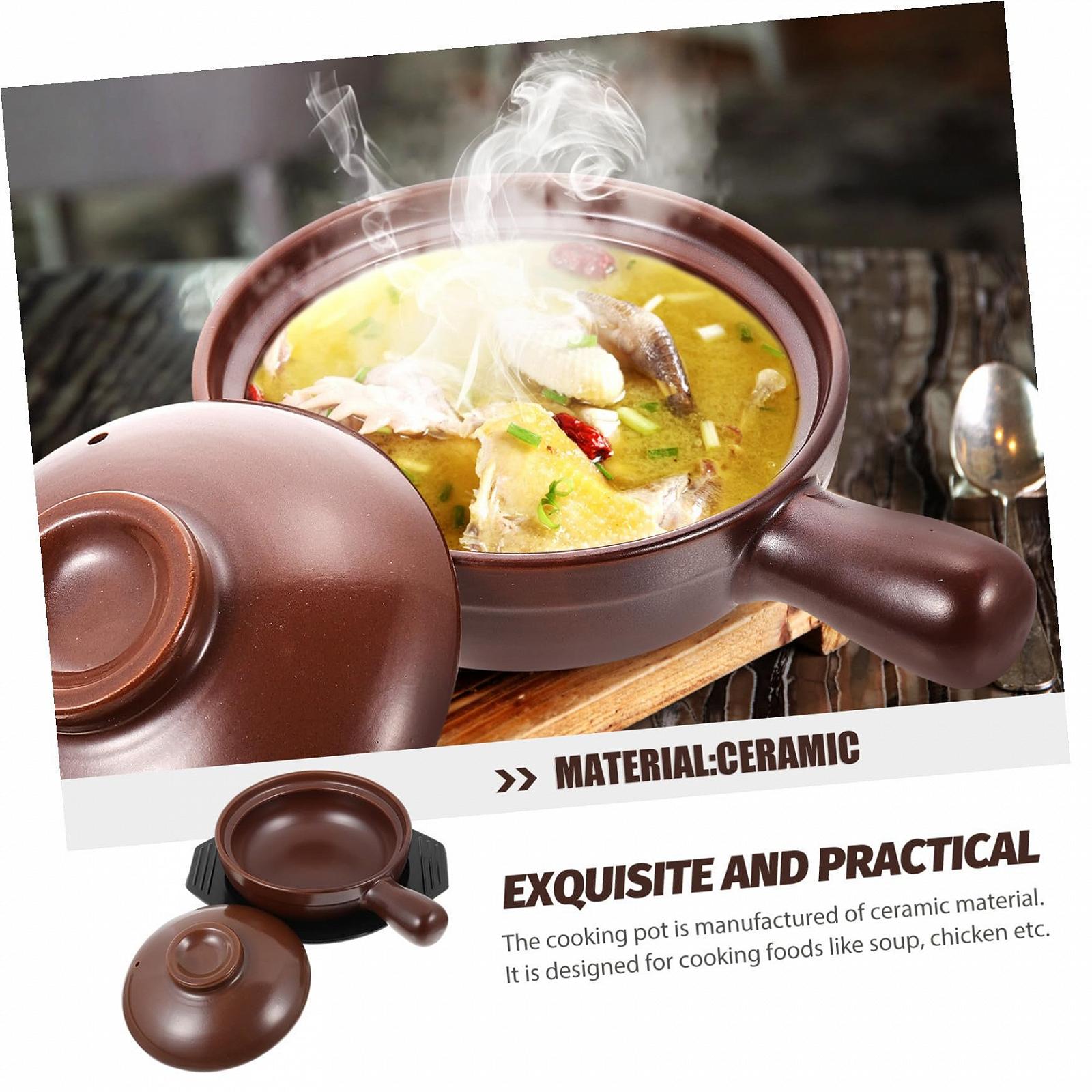 Керамічний Ковш-жаровня з ручками термостійкий кислотостійкий для тушкування та варіння, фото №4