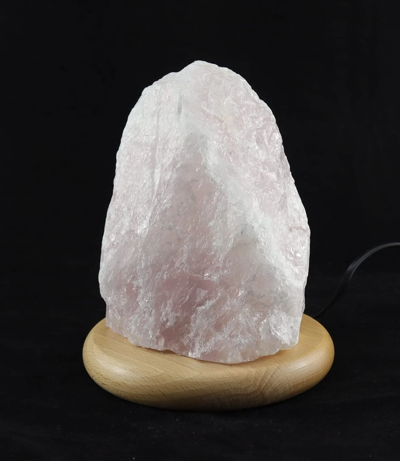 Декоративна лампа Budawi Rose Quartz Rough Stone З дерев'яною основою, фото №2