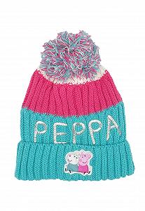 Шапка Peppa Pig Детская вязаная шапка с помпоном для девочек Разноцветная, 52 - Фото 1