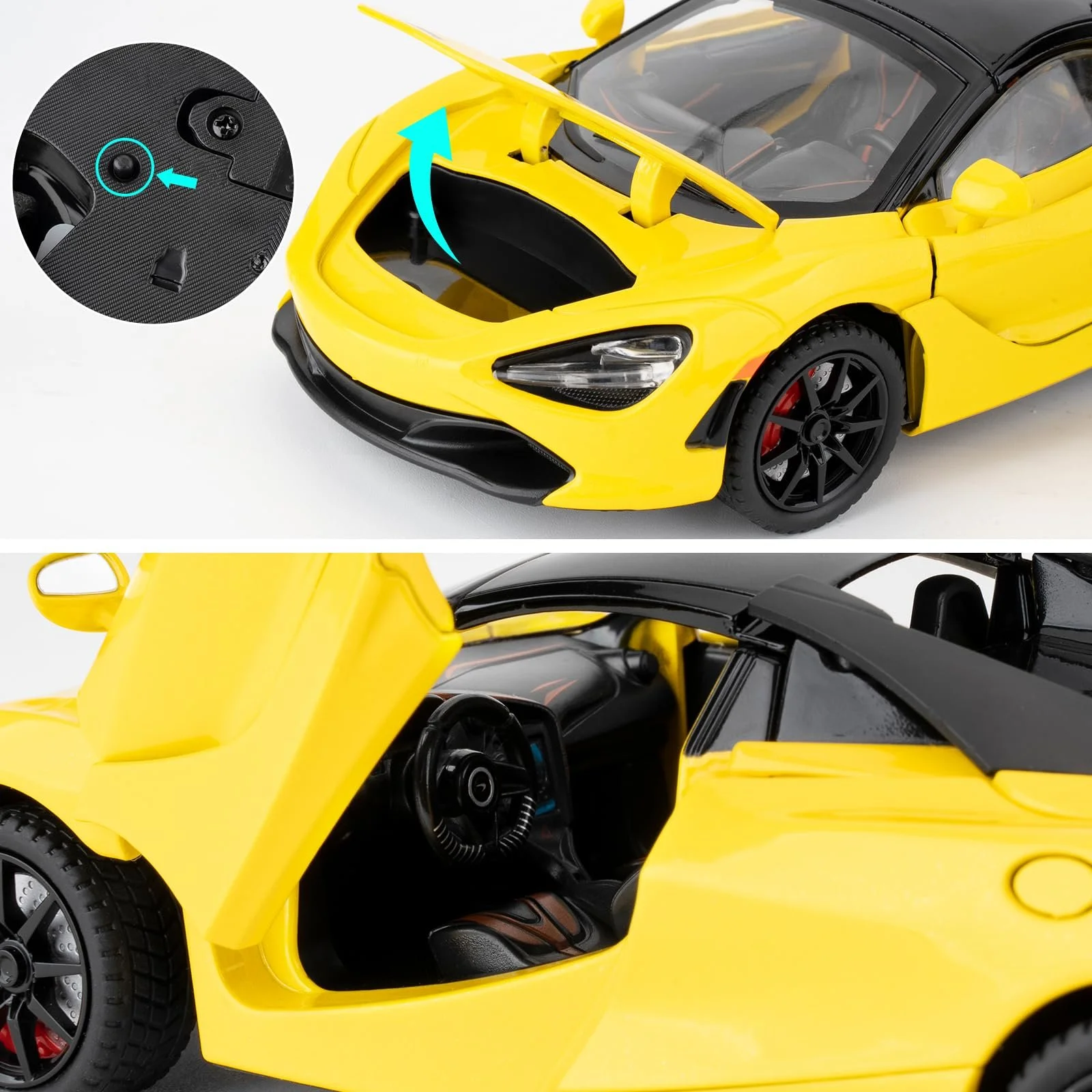 Модель Автомобиля McLaren 720S, 1:24, Желтый, фото №5
