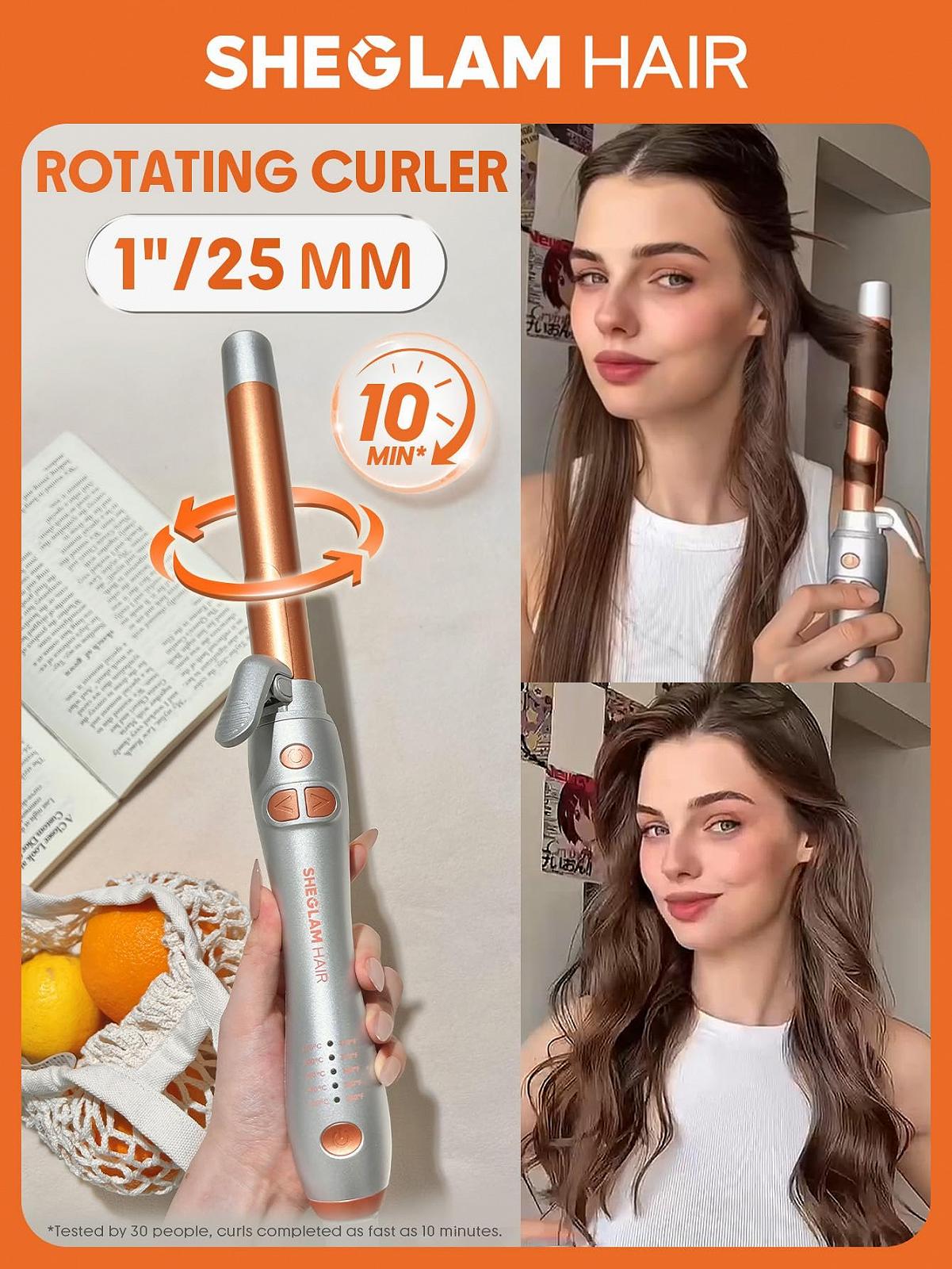 Автоматична плойка SHEGLAM 25 мм самообертовий ролик до 220 °C подвійна напруга, фото №2