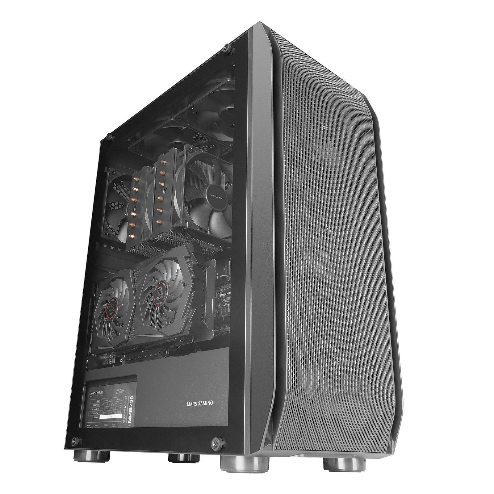 Корпус Mars Gaming MC-PRO2 Tower / без БЖ / ATX / 4x120mm Fans / GPU 348 мм / Чорний, фото №2
