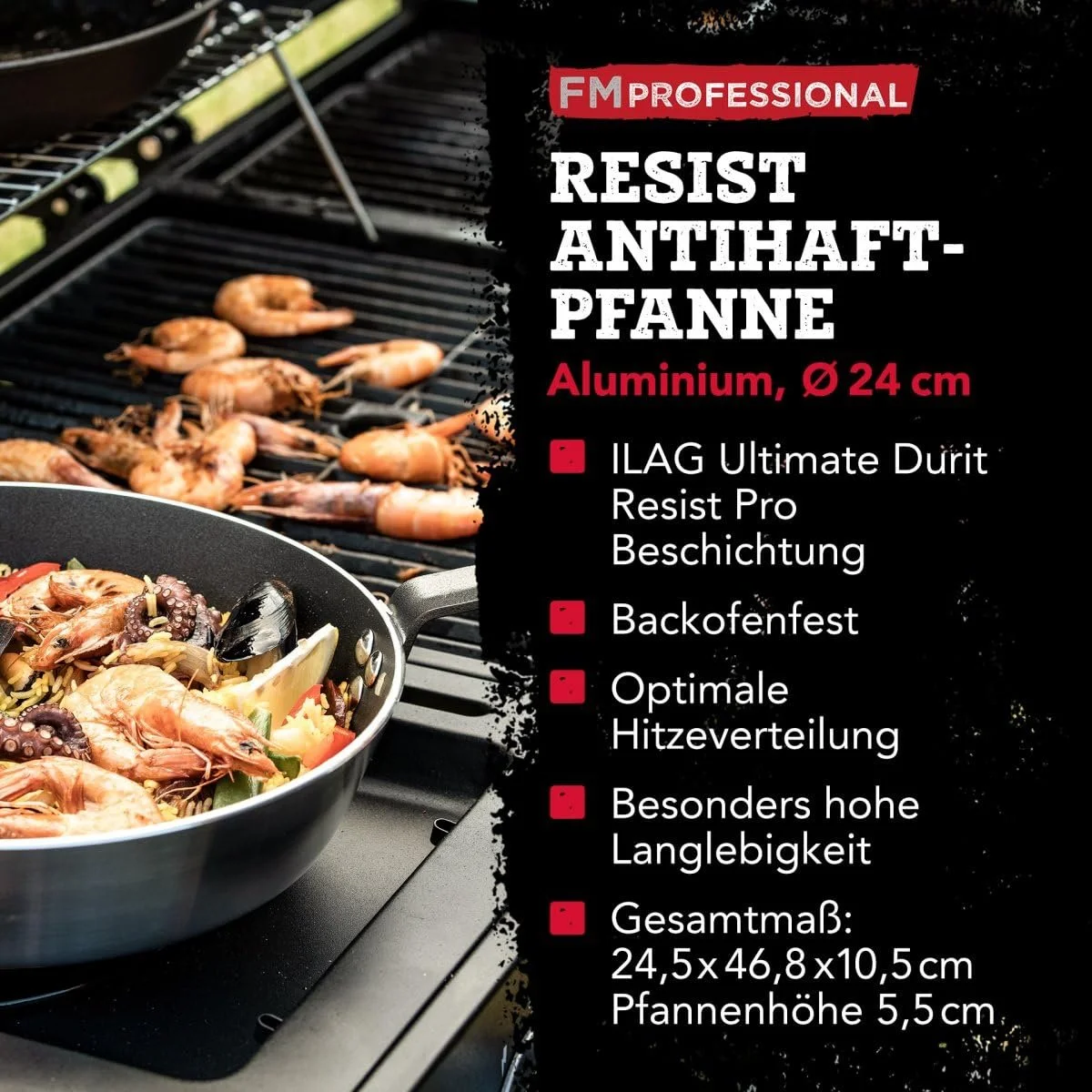 Сковорідка FMprofessional Resist алюмінієва 24 см, фото №4 Сковорідка FMprofessional Resist алюмінієва 24 см, фото №4