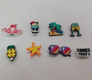 Набор джибитсов для кроксов (Crocs) «Летний отдых» - Аксессуары Summer Day, море и пляж, 8 шт. джибитсы лето аксессуары для обуви crocs отдых, набор джибитсов летние аксессуары для обуви. synthetic.ua - Фото 1