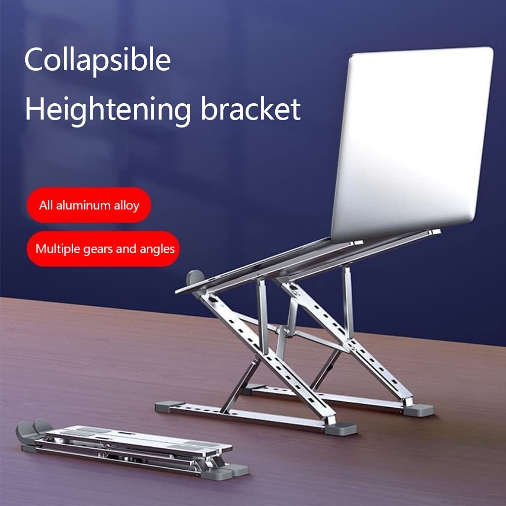 Подставка для ноутбука настольная алюминиевая, регулируемая, охлаждающая, противоскользящая, фото №2