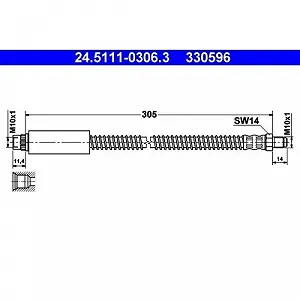Тормозной шланг ATE 24.5111-0306.3 для PEUGEOT, передний мост - Фото 1