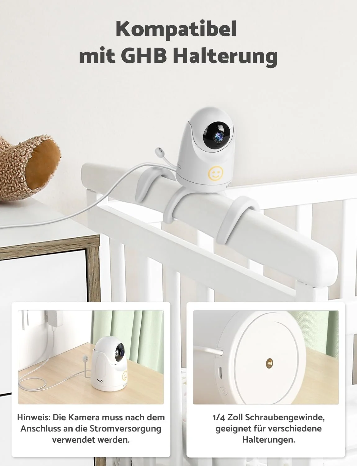 Відеоняня GHB 5 дюймів HD 1080P 4000 mAh 4x Zoom Intercom Night Vision 300 м, фото №10 Відеоняня GHB 5 дюймів HD 1080P 4000 mAh 4x Zoom Intercom Night Vision 300 м, фото №10