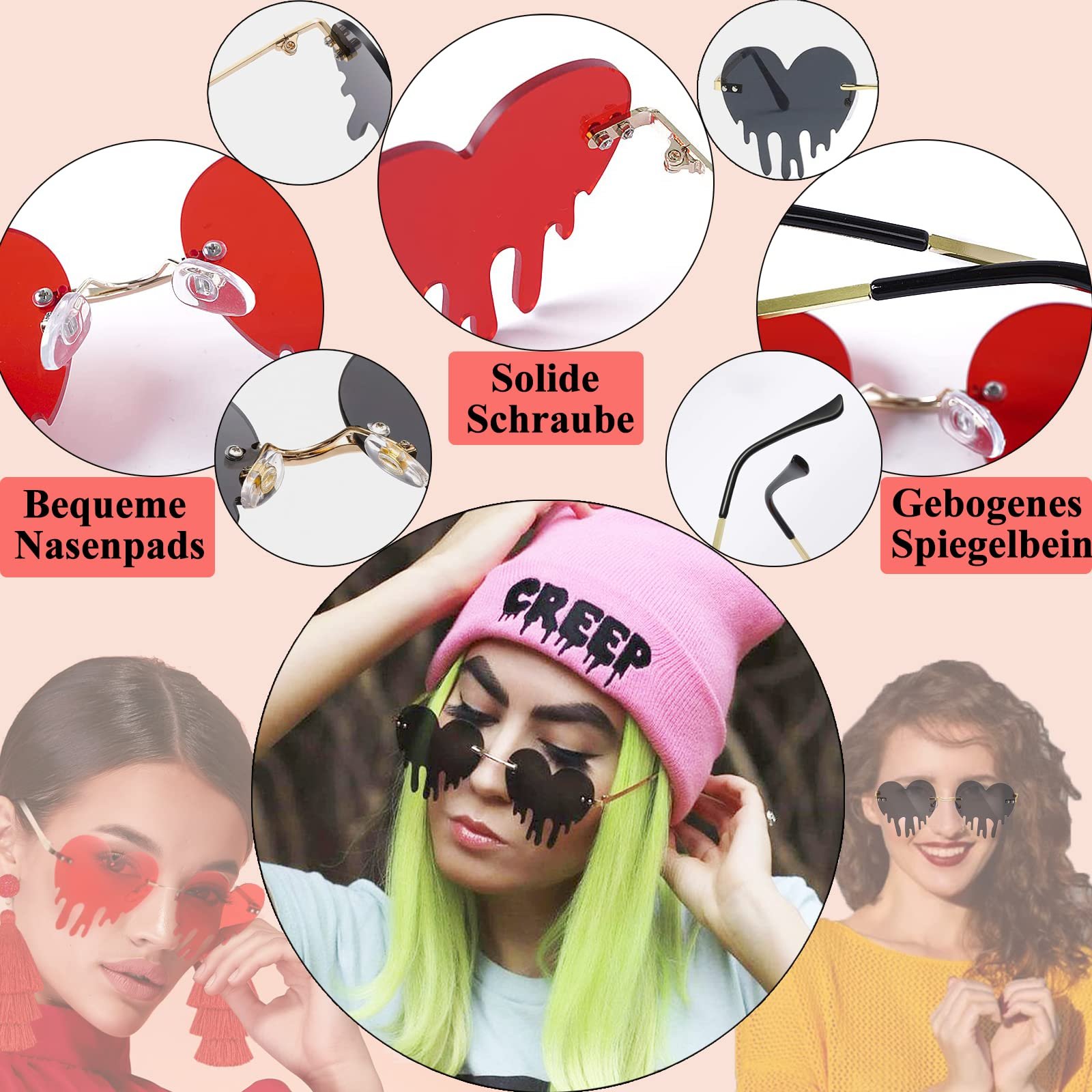 Солнцезащитные очки Sunwuun Rave, Тающее сердце., фото №6