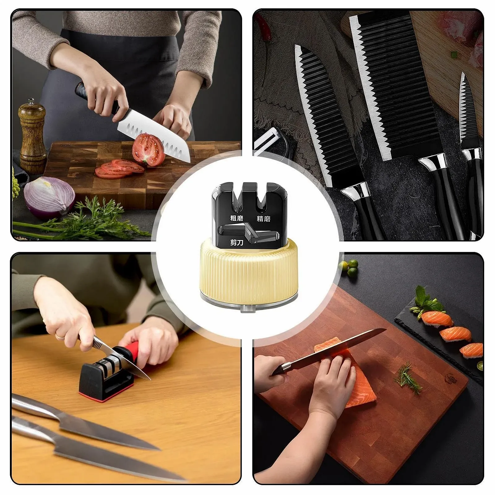 Точилка для ножиць та ножів Scissors Sharpener з вакуумною присоскою антиковзна для кухні та походів, фото №4