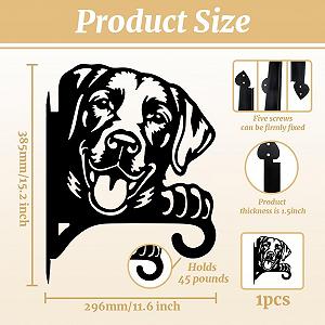 Гак для рослин peacoblue 29.5 x 38.6 см металевий настінний (Голова лабрадора) Чорний synthetic.ua - Фото 1