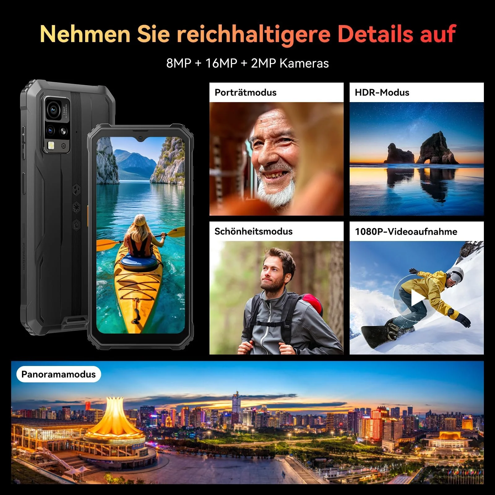 Захищений смартфон Blackview BV4800SE Android 15 12/64ГБ IP69K 6.56 дюйма 90 Гц NFC Black, фото №4