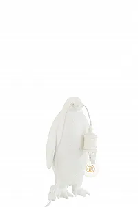 Настільна лампа J-Line Penguin Полірезин Біла Мала - Фото 1