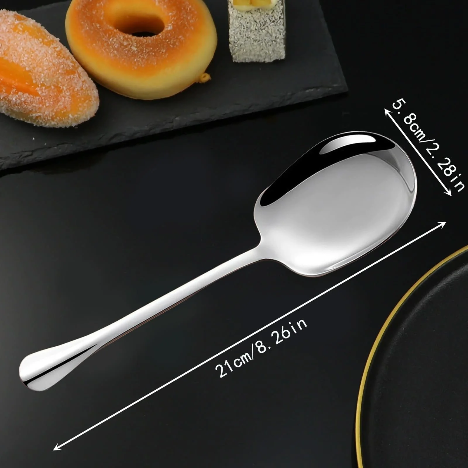 Набор больших сервировочных ложек 4 шт нержавеющая сталь, фото №2