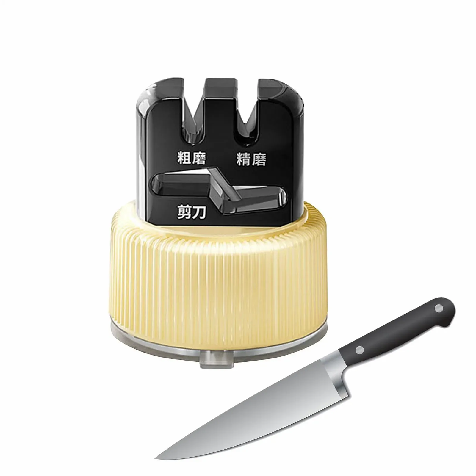 Точилка для ножиць та ножів 3-ступенева на вакуумній присосці професійна, фото №9