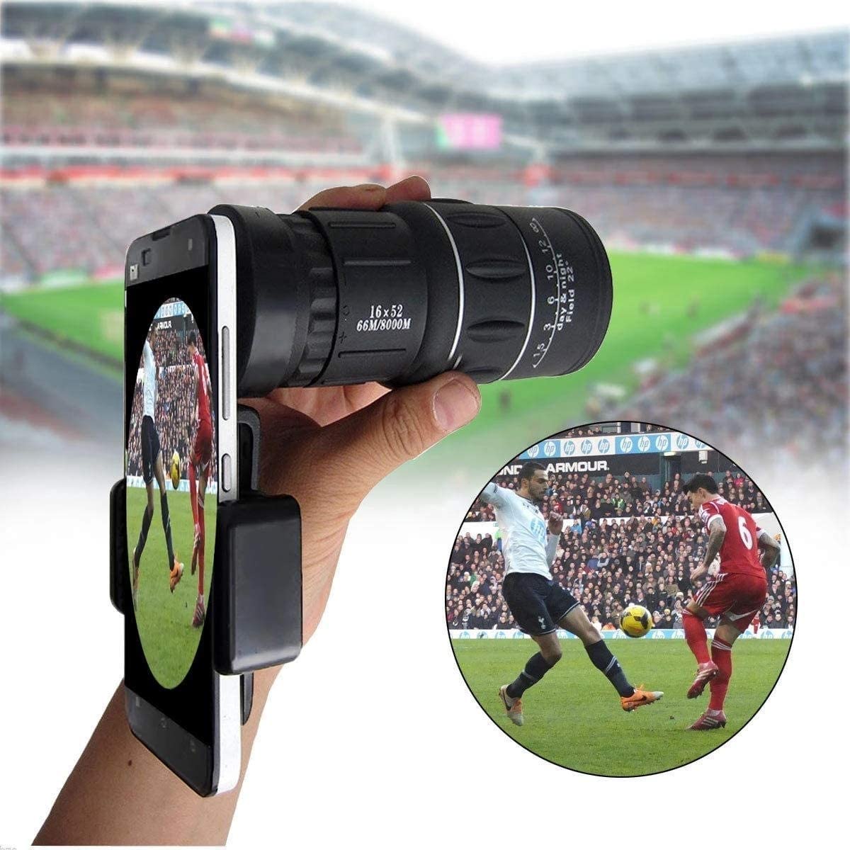 Теплескоп MRKU Fernglas Monokular 16x52 HD Universal Zoom Armor Телефонна лінза для подорожей, фото №4