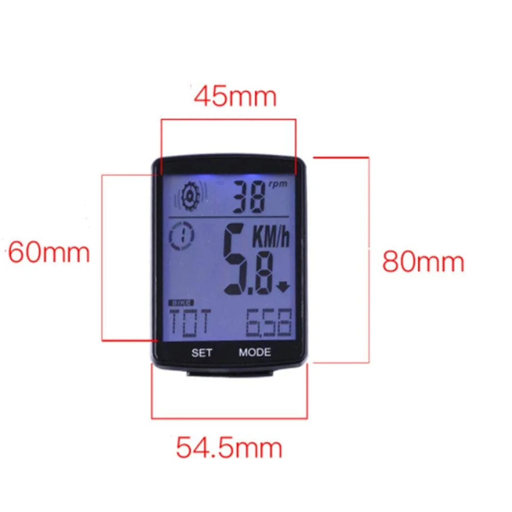 Велокомпьютер Wireless Green LCD Backlight 20 Functions 3 Inch, фото №7