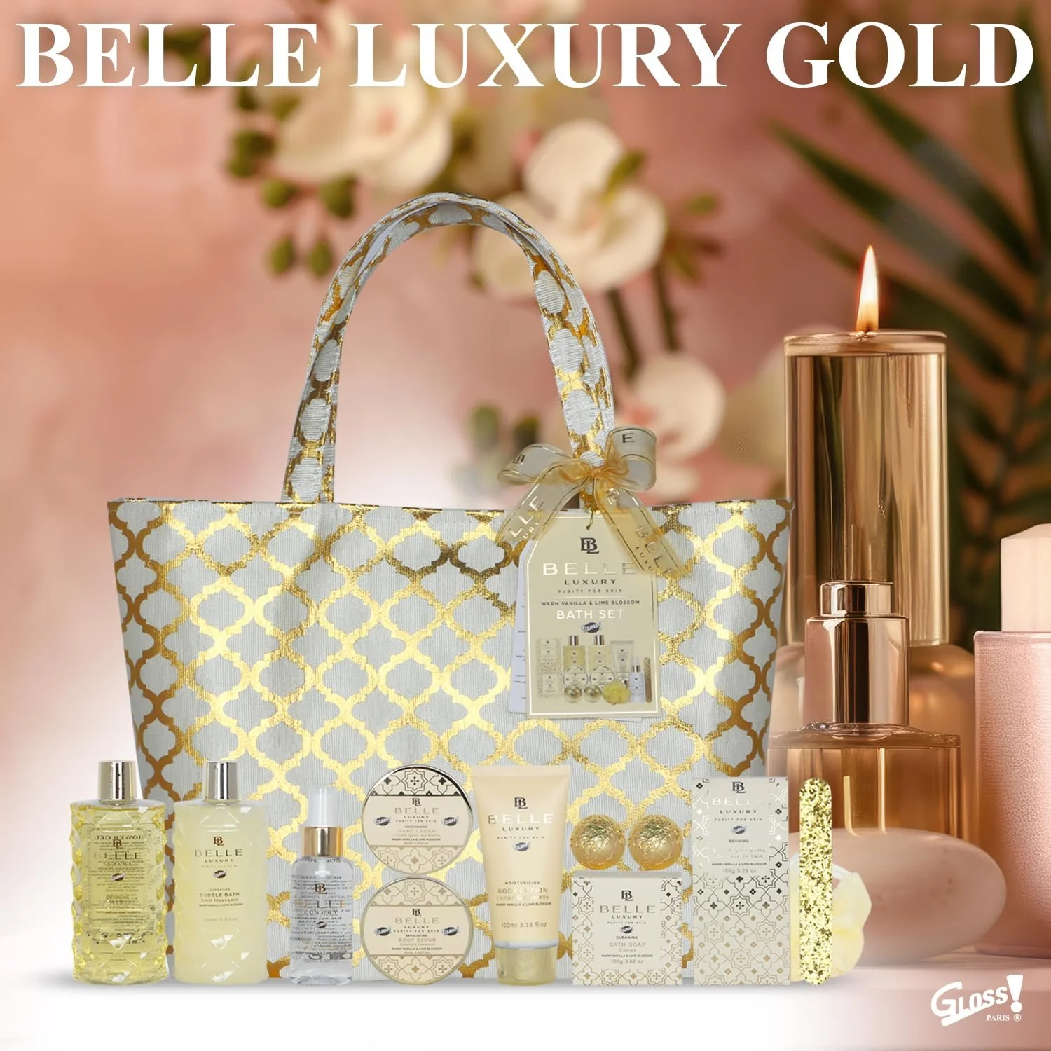 Набір для ванни GLOSS ! LUXURY GOLD - Набір краси для жінок - Кошик краси, догляду та оздоровлення, фото №2