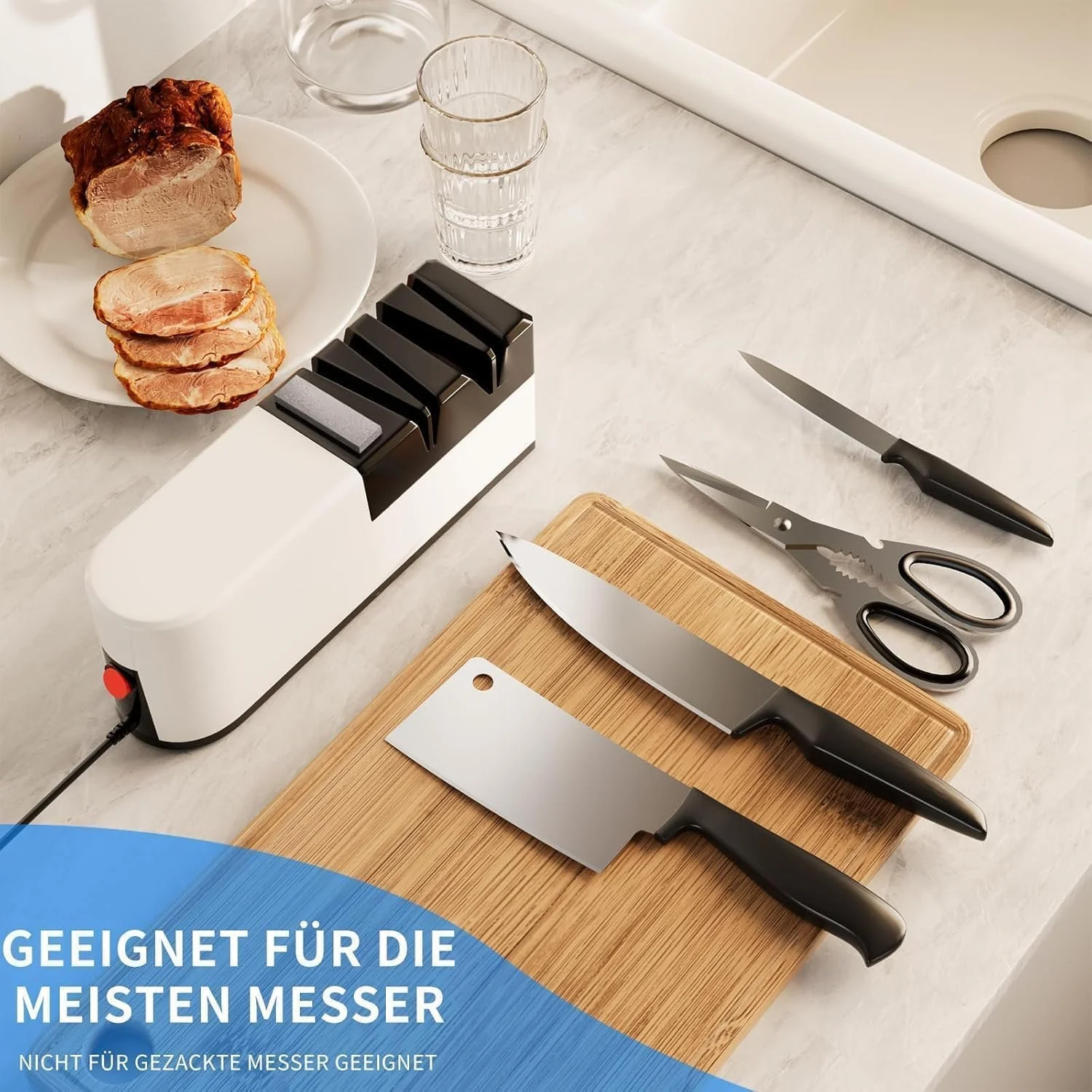 Електрична Точило для ножів 5-в-1 ER1 професійна алмазна для грубого заточування та ремонту ножів, фото №6